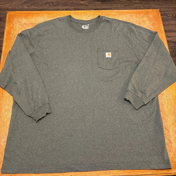 Carhartt T-Shirt Men's 4XL Loose Fit Long Sleeve Canvas Utility Work Shirt - Picture 1 of 6